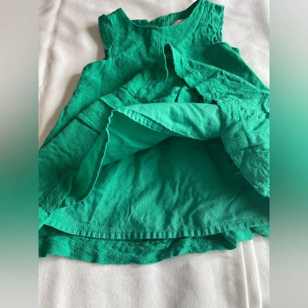 Cat & Jack Green Dress and Diaper Cover Set